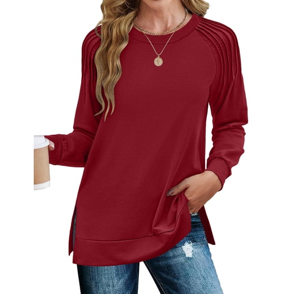 Zeagoo Women Cotton Tops Long Sleeve T Shirts Tunic 2025 Ladies Dressy Blouse Casual Shirts for Fall Winter