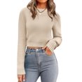 thumbnail image 1 of Zeagoo Women' Fall Crewneck Cropped Sweater Trendy Long Sleeve Ribbed Knit Pullover Jumper Tops, 1 of 6
