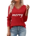 thumbnail image 1 of Zeagoo Women' Fall V Neck Sweaters Long Sleeve Tops Fashion Clothing, 1 of 5