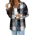 thumbnail image 1 of Zeagoo Women Flannel Shacket Jacket Plaid Button Down Long Sleeve Shirt Blouse Fall Outfits 2025, 1 of 5