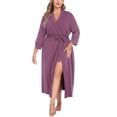 thumbnail image 1 of Zeagoo Women Kimono Style Bathrobe Long Knit Lightweight Soft Sleepwear V Neck Comfortable Casual Loungewear, 1 of 6