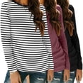 thumbnail image 1 of Zeagoo Women Long Sleeve T Shirt 3 Pack Casual Spring Fall Crewneck Basic Shirts Loose Fit Solid Tops Lightweight Tee, 1 of 5
