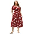 thumbnail image 1 of Zeagoo Women Plus Size Short Sleeve Dress Loose Summer Casual A-Line Flowy Midi Dresses with Pockets, 1 of 4