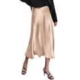 thumbnail image 1 of Zeagoo Women Satin Skirts for Women Silk Midi Length Skirt High Waist Solid Skirts Elegant, 1 of 6