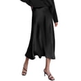 thumbnail image 1 of Zeagoo Women Satin Skirts for Women Silk Midi Length Skirt High Waist Solid Skirts Elegant, 1 of 6