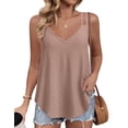 thumbnail image 1 of Zeagoo Women Spaghetti Strap Tank Tops V Neck Eyelet Embroidery Loose Fit Casual Summer Tops, 1 of 5