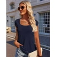 thumbnail image 1 of Zeagoo Women Summer Tops Cute Square Neck Tank Tops Loose Dressy Casual Shirts Cap Sleeve Tunic Tops, 1 of 3