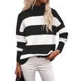 thumbnail image 1 of Zeagoo Women' Turtleneck Sweater Fall Winter Chunky Knitted Pullover High Low Hem Trendy Basic Jumper Top, 1 of 5
