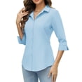 thumbnail image 1 of Zeagoo Women Work Shirts Button Down Three Quarter Sleeve Short Sleeve Office Blouses for Women, 1 of 7