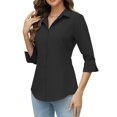 thumbnail image 1 of Zeagoo Women Work Shirts Button Down Three Quarter Sleeve Short Sleeve Office Blouses for Women, 1 of 7