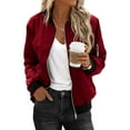 thumbnail image 1 of Zeagoo Women's Bomber Jacket Casual Coat Zip Up Spring Fall Clothes with Pockets, 1 of 5