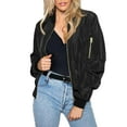 thumbnail image 1 of Zeagoo Women's Bomber Jacket Casual Coat Zip Up Spring Fall Clothes with Pockets, 1 of 5