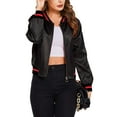 thumbnail image 1 of Zeagoo Women's Classic Solid Striped Biker Jacket Zip Up Fashion Bomber Jacket Coat, 1 of 10