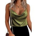 thumbnail image 1 of Zeagoo Women's Cowl Neck Satin Camisole Sleeveless Sexy Spaghetti Strap Silk Cami Backless Tank Tops Halter Basic Tank Shirts, 1 of 4