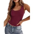 thumbnail image 1 of Zeagoo Women's Double Lined Square Neck Tank Top Sleeveless Basic Crop Tops Trendy Y2K Going Out Tops, 1 of 5