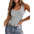 thumbnail image 1 of Zeagoo Women's Double Lined Square Neck Tank Top Sleeveless Basic Crop Tops Trendy Y2K Going Out Tops, 1 of 5