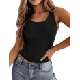 thumbnail image 1 of Zeagoo Women's Double Lined Square Neck Tank Top Sleeveless Basic Crop Tops Trendy Y2K Going Out Tops, 1 of 5