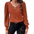 thumbnail image 1 of Zeagoo Women's Elegant Tops Lightweight V Neck Puff Long Sleeves Tunic Tops, 1 of 6
