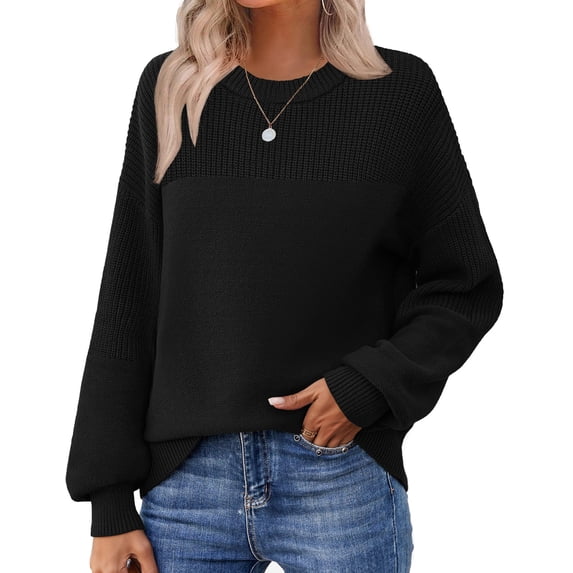 Zeagoo Women's Fall Chunky Knit Sweater Oversized Crewneck Long Sleeve Winter Cotton Pullover Sweaters Jumper Tops
