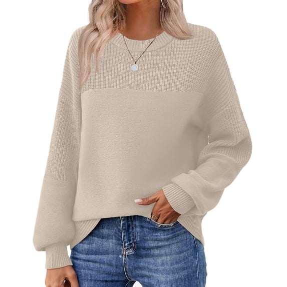 Zeagoo Women's Fall Chunky Knit Sweater Oversized Crewneck Long Sleeve Winter Cotton Pullover Sweaters Jumper Tops