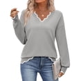 thumbnail image 1 of Zeagoo Women's Fall Sweater Casual Long Sleeve Lightweight Ribbed Knit Pullover Sweaters Dressy Casual Tops, 1 of 6