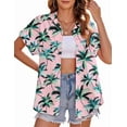thumbnail image 1 of Zeagoo Women's Hawaiian Button Down Shirts Casual Short Sleeve Floral Tropical Print Summer Blouse Tunic Top, 1 of 7