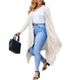 thumbnail image 1 of Zeagoo Women's Plus Size Cardigan Long Sleeve Duster Open Front Drape Lightweight Long Cardigans, 1 of 5