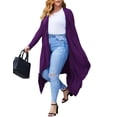 thumbnail image 1 of Zeagoo Women's Plus Size Cardigan Long Sleeve Duster Open Front Drape Lightweight Long Cardigans, 1 of 5