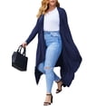 thumbnail image 1 of Zeagoo Women's Plus Size Cardigan Long Sleeve Duster Open Front Drape Lightweight Long Cardigans, 1 of 5