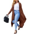 thumbnail image 1 of Zeagoo Women's Plus Size Cardigan Long Sleeve Duster Open Front Drape Lightweight Long Cardigans, 1 of 5