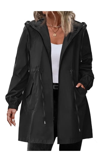 knee length dresses for ladies Recycled Long Raincoat - Womens