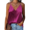 thumbnail image 1 of Zeagoo Women's Satin Tank Top V Neck Summer Camisole Soft Spaghetti Strap Shirt, 1 of 5