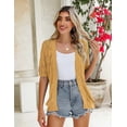 thumbnail image 1 of Zeagoo Women's Short Sleeve 2025 Summer Crochet Cropped Cardigan V Neck Button up Bolero Shrug Sweater, 1 of 5