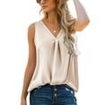 thumbnail image 1 of Zeagoo Women's Silk Blouse Elegant Tops Pleated Tank Top Shirt V Neck Blouse Casual Sleeveless Tank Tops, 1 of 6