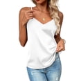 thumbnail image 1 of Zeagoo Women's Silk Satin Tank Tops Adjustable Spaghetti Strap Camisole V Neck Causal Basic Blouse, 1 of 5