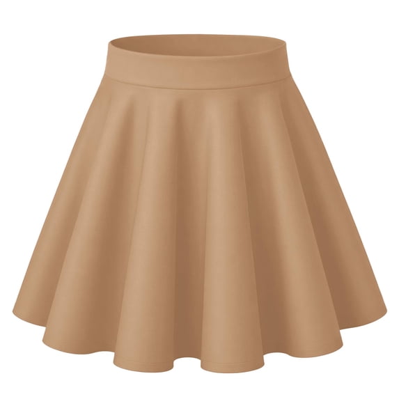 Zeagoo Women's Skirt Casual Mini Skater Skirt Stretchy High Waist Flared Pleated A Line Basic Versatile Skirt