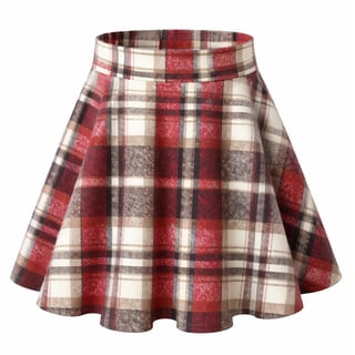 Zeagoo Women's Skirt Casual Mini Skater Skirt Stretchy High Waist Flared Pleated A Line Basic Versatile Skirt