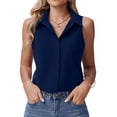 thumbnail image 1 of Zeagoo Women's Sleeveless Button Down Shirts Hidden-Button Front Collared Dressy Casual Blouses Loose Office Tank Tops, 1 of 6