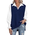 thumbnail image 1 of Zeagoo Women's Sweater Vest Chic Sleeveless V Neck Oversized Pullover Knitted Tops Fall Sweater, 1 of 6