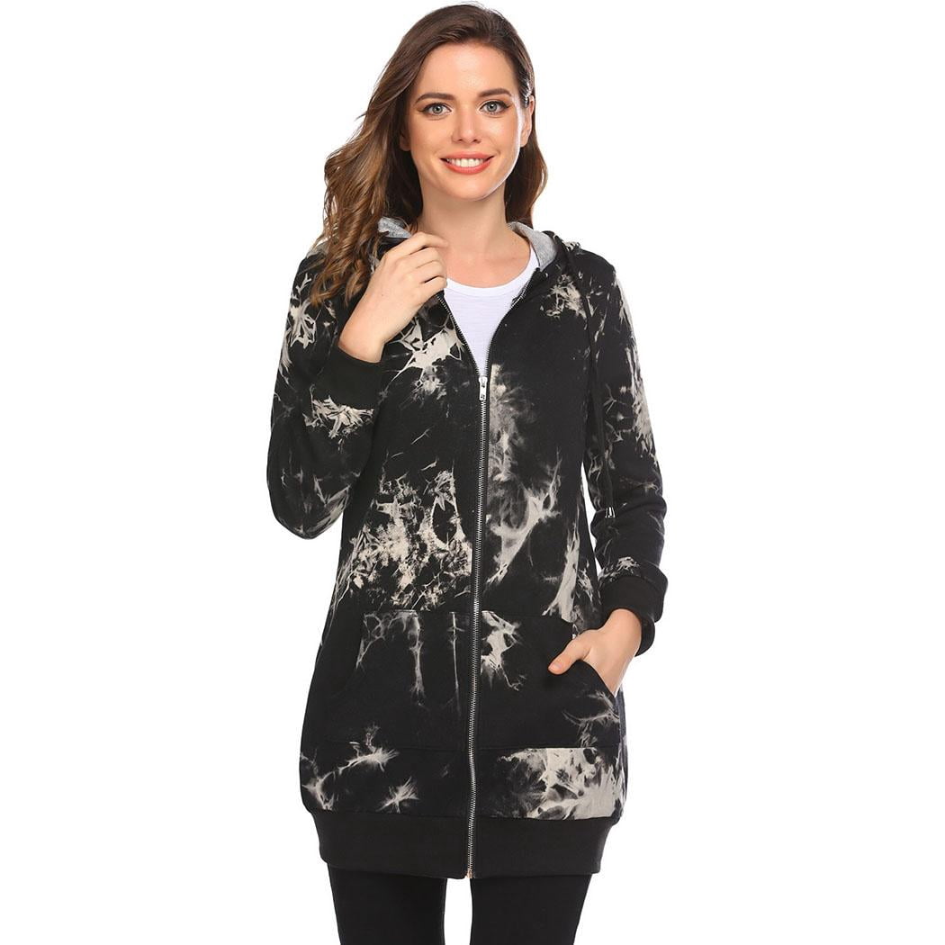 Zeagoo Women's Zip Up Hoodies Long Sleeve Fall Fleece Jacket Casual Oversized Tunic Hooded Sweatshirt With Pockets Winter Coats