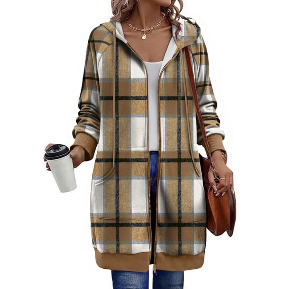Zeagoo Women's Zip Up Hoodies Long Sleeve Long Tunic Sweatshirts Oversized Fleece Casual Fall Jacket Coat with Pocket