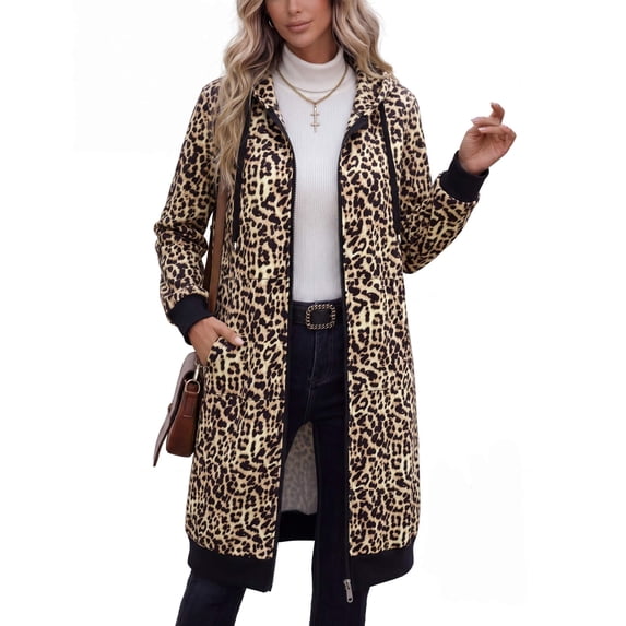 Zeagoo Women's Zip Up Hoodies Long Tunic Sweatshirts with Pockets Fleece Casual Long Sleeve Fall Jacket Coat