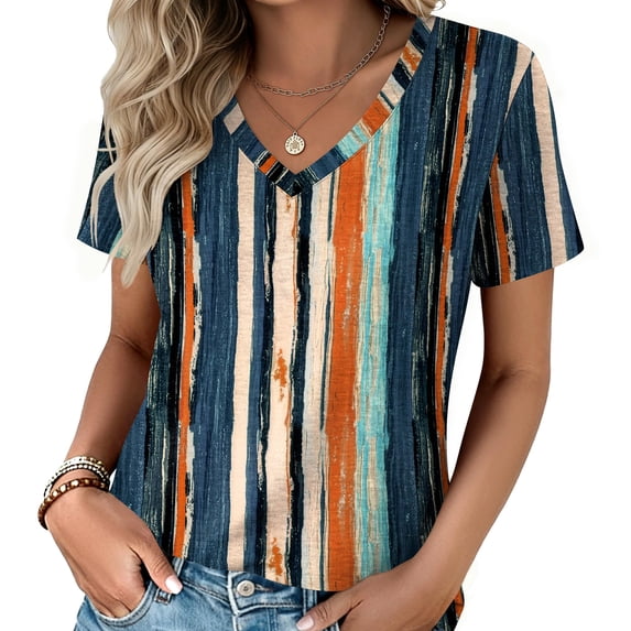 Zeagoo Womens Basic T-shirts Short Sleeve V-Neck Shirts Summer Casual Tops Daily Wear