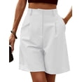 thumbnail image 1 of Zeagoo Womens Bermuda Shorts Casual Back Elastic Waist Wide Leg Shorts Knee Length Cargo with Pockets, 1 of 6