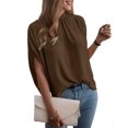 thumbnail image 1 of Zeagoo Womens Blouses Dressy Casual Mock Neck Batwing Sleeve Tops Loose Fit Tie Back Summer Tunic Tops, 1 of 5