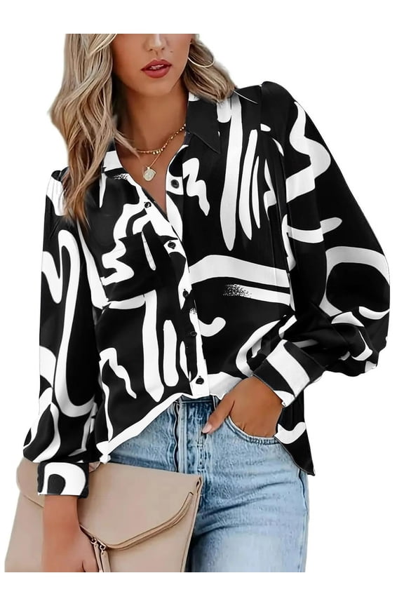 Womens Blouses Dressy Casual Spring Stripe Long Sleeve Shirts Button Down Tops Fashion