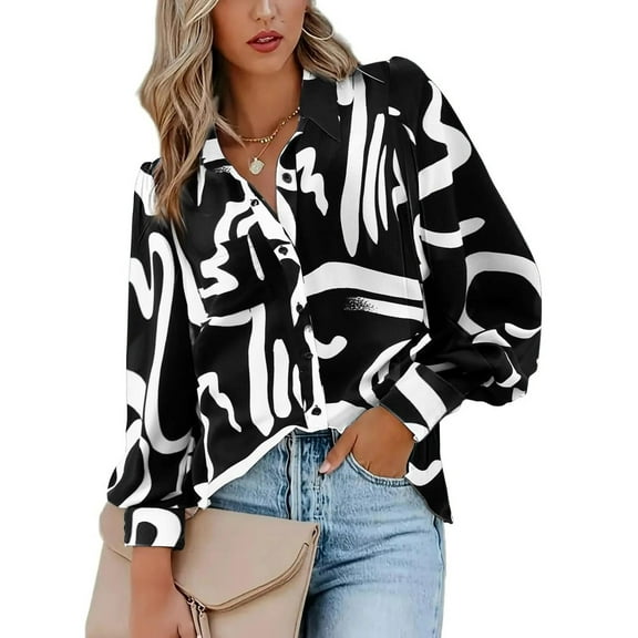 Zeagoo Womens Blouses Dressy Casual Spring Stripe Long Sleeve Shirts Button Down Tops Fashion