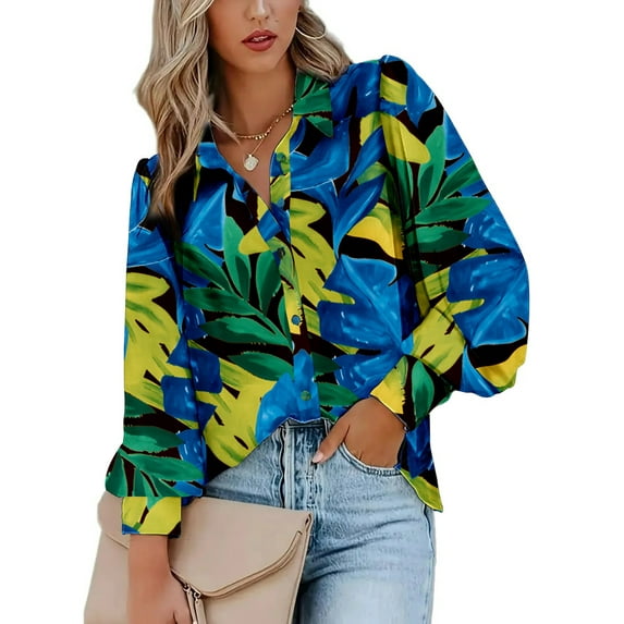 Zeagoo Womens Blouses Dressy Casual Spring Stripe Long Sleeve Shirts Button Down Tops Fashion