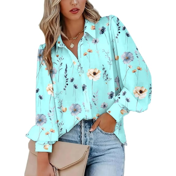 Zeagoo Womens Blouses Dressy Casual Spring Stripe Long Sleeve Shirts Button Down Tops Fashion