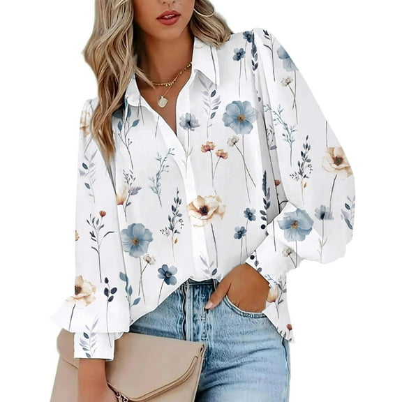 Zeagoo Womens Blouses Dressy Casual Spring Stripe Long Sleeve Shirts Button Down Tops Fashion